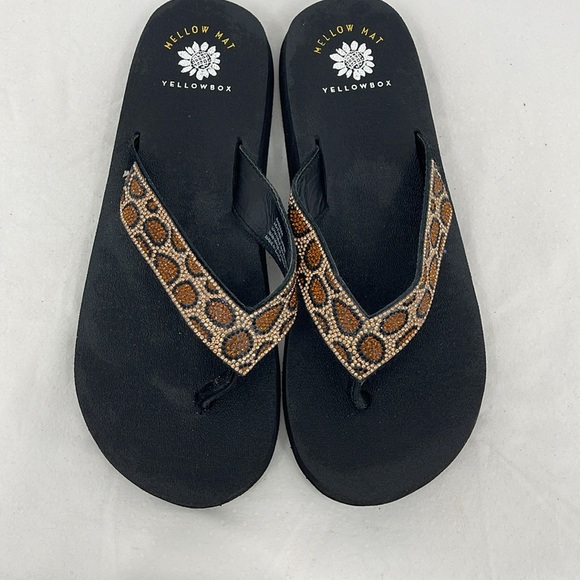 Yellow Box Naseeba Leather Upper Women's 10 Black and Brown Sandals/Flip… - Picture 2 of 6